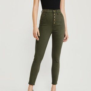 A&F Ultra High Rise Ankle Pants Olive Green